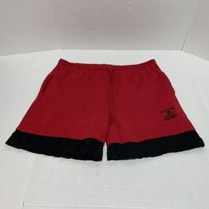 Vintage Spalding Mens Athletic Shorts, Men’s Medium, Pockets, Drawstring, Red